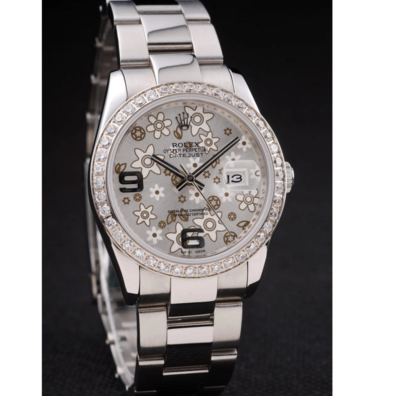 AAA Replica Watches Datejust Silver Plated Rolex Dial Diamond Stainless rl305 Steel Flowers 0604